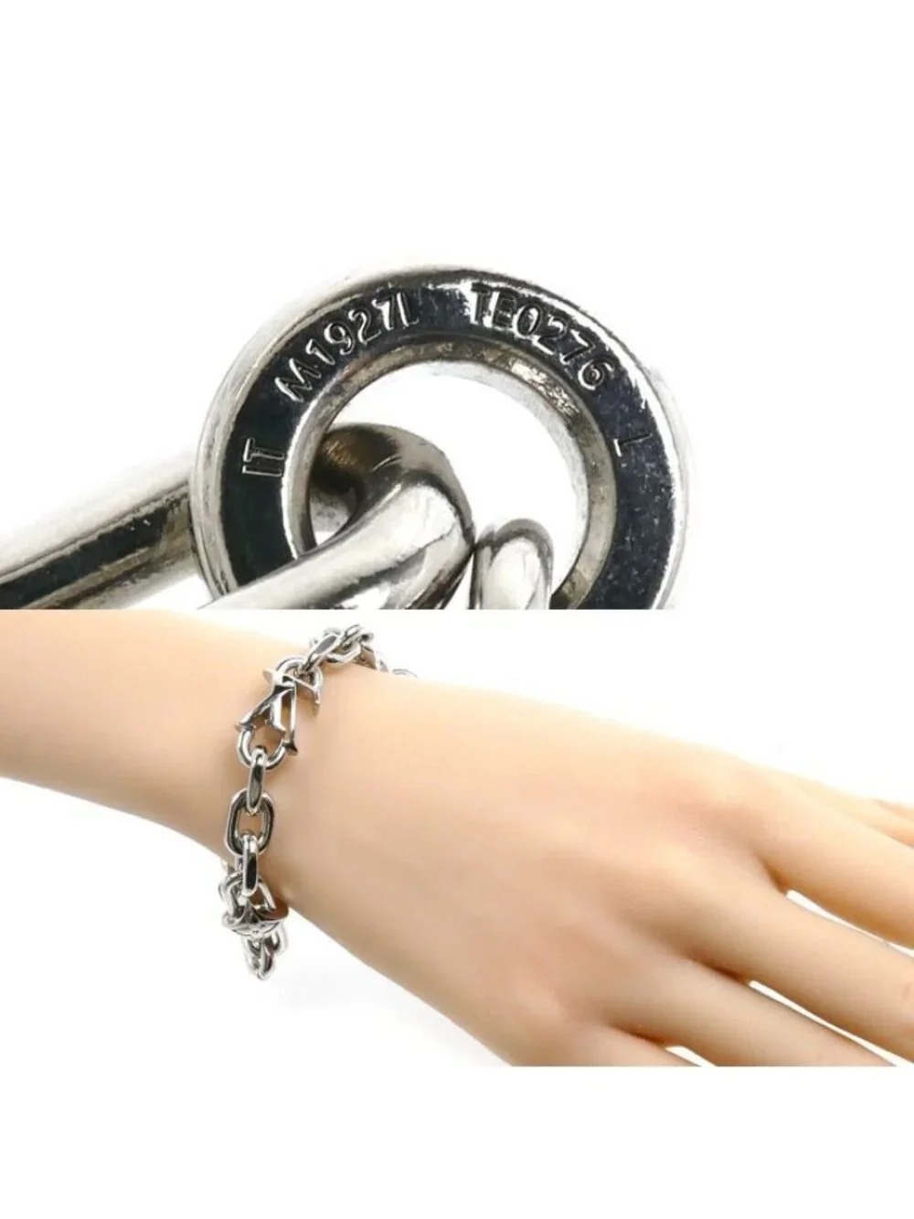 Louis Vuitton Metal LV Monogram Lovers Chain Bracelet 22.5